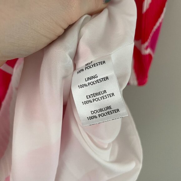 Milly Liv Dream Rose Pleated Dress in Magenta Multi Size 2 - Picture 4 of 6
